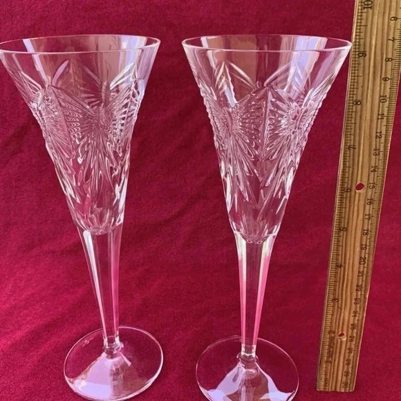 Waterford Crystal Millennium HAPPINESS Toasting Champagne Set of 2 Flutes - Picture 8 of 8